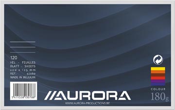 D.120 systeemkaarten ficolor gelijnd 125 x 200 mm assorti aurora