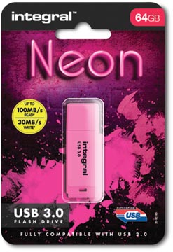 Usb3 neon 64gb roze integral