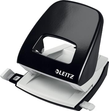 Perforator nexxt met aanleglat 30 vel zwart leitz