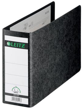 Ordner/hefboom karton 8cm a5 dwars zwart leitz