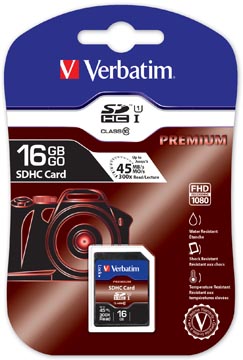 Geheugenkaart sdhc 16 gb verbatim