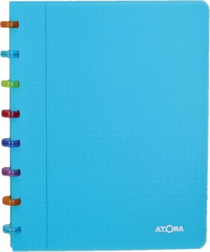 Cahier pp quadrille 72 feuille 90gr a5 turquoise transparent atoma