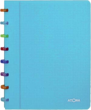 Cahier atoma a5  144p quadrille commercial turquose transparent