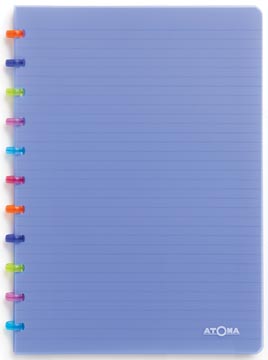 Cahier pp tutti frutti ligné a4 144 feuilles transparent bleu atoma