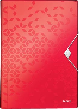 Leitz WOW pochette projets, ft A4, 6 compartiments, en PP, rouge
