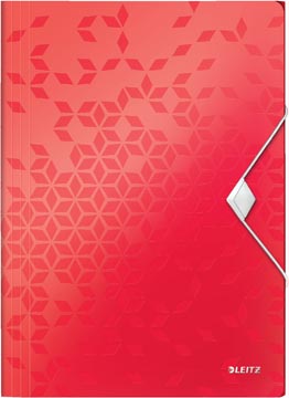 Leitz WOW elastomap met 3 kleppen, uit PP, ft A4, rood
