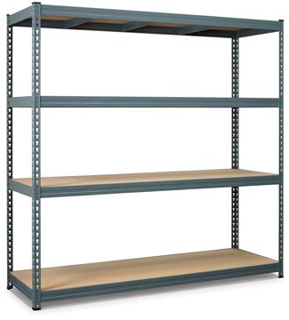 Avasco étagère Robus 400, ft 180 x 180 x 60 cm, 4 tablettes, en métal, gris