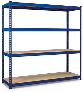 Avasco étagère Robus 400, ft 180 x 180 x 60 cm, 4 tablettes, en métal,  bleu