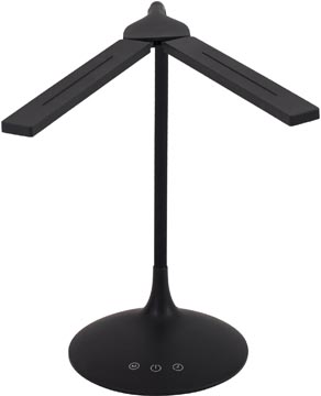 ALBA LED draadloze LED bureaulamp Twin, zwart