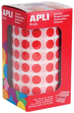 Rol met 59 vel stickers rond 10,5 mm rood apli