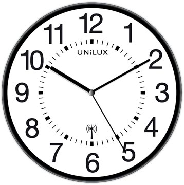 Unilux Wave horloge murale, radiopilotée, diamètre 30 cm, noir-blanc