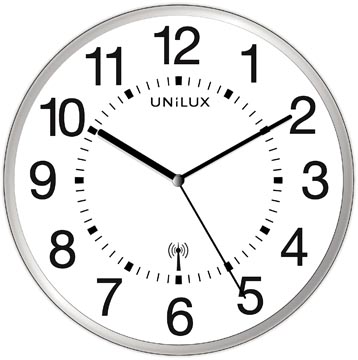Unilux Wave horloge murale, radiopilotée, diamètre 30 cm, gris-blanc