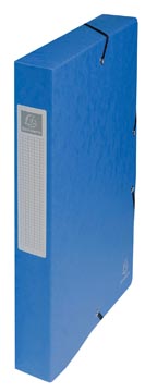 Elastobox met 3 kleppen glanskarton rug 40mm blauw exacompta
