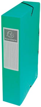 Elastobox met 3 kleppen glanskarton rug 60mm groen exacompta
