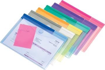 P.6 classeur à documents collection color avec fermeture velcro pp a5 230x178 mm transparent assortis tarifold