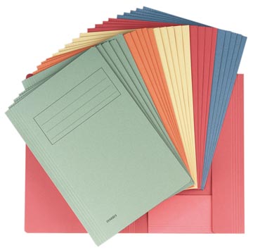 P.25 dossiermap met kleppen 23,7 x 34,7 cm (voor ft folio) assorti classex