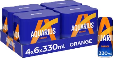 Aquarius Lemon boisson rafraîchissante, canette de 33 cl, paquet de 24 pièces
