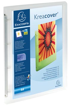 Exaclair Personaliseerbare ringmap Kreacover 4 ringen, transparant wit
