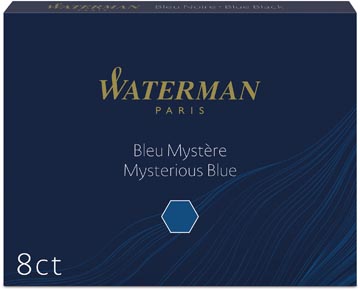 Etui 8 inktpatronen blauw/zwart waterman 