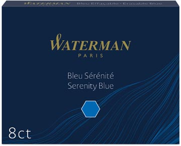 Etui 8 inktpatronen blauw florida waterman