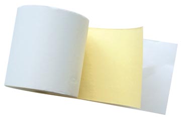 Rekenrol 76 mm x 25 m x 12 mm tweevoud wit/geel