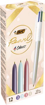 D.12 balpen 4 kleuren pearl medium bic