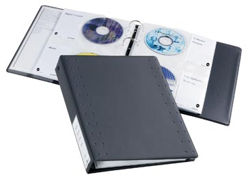 Ringboek cd/dvd met 10 zichttassen voor 40 cd's/dvd'  zwart durable
