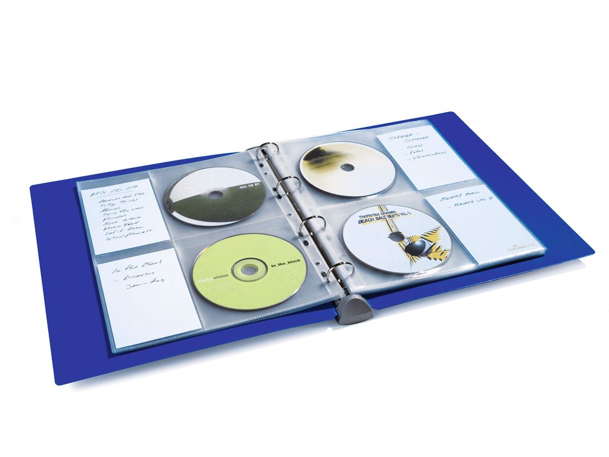 P.10 zichttassen voor 4 cd's/dvd's incl. 4 vakken voor insteekkaarten durable