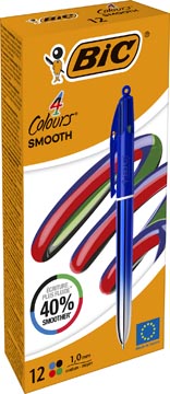 BIC Colours Smooth Gradiant stylo bille 4 couleurs, moyen, bleu