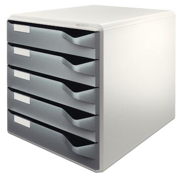 Ladenblok 5 laden grijs leitz