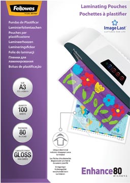 D.100 lamineeretuis 80 micron a3 fellowes