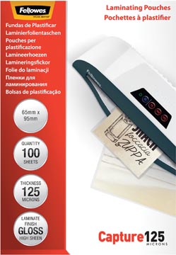 P.100 etuis de plastifier 65x95mm 125mic