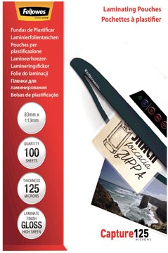 D.100 lamineeretuis 125 micron  83x113 mm fellowes