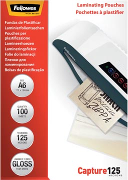 D.100 lamineeretuis 125 micron 111x154 mm fellowes