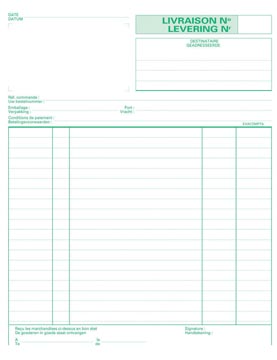 Exacompta livraisons, ft 21 x 18 cm, tripli (50 x 3 feuilles), bilingue (NL/FR)