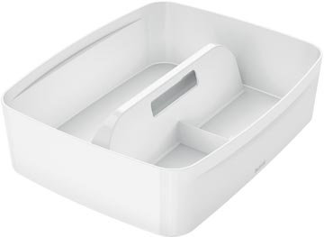 Boite de rangement mybox avec une poignee 307 x 375 x 101 mm blanc leitz