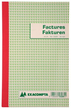 Factuurboek 3-voud 21 x 13,5 cm exacompta
