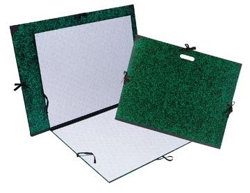 Tekenmap met 3 linten 52 x 67 cm groen/zwart exacompta