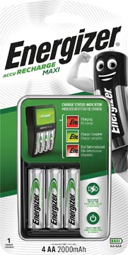 Batterijlader maxi charger incl 4 aa batterijen energizer