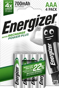 Bl.4 herlaadbare batterij power plus aaa energizer