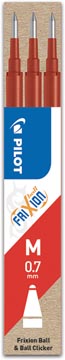 Etui 3 vullingen frixion ball rood pilot
