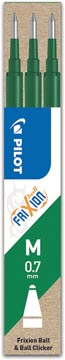Etui 3 vullingen frixion ball groen pilot