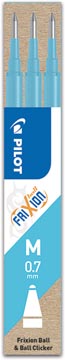 Set 3 vullingen frixion ball turkoois pilot