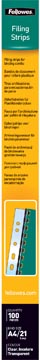 Fellowes filestrips uit plastic ft A4, pak van 100 stuks