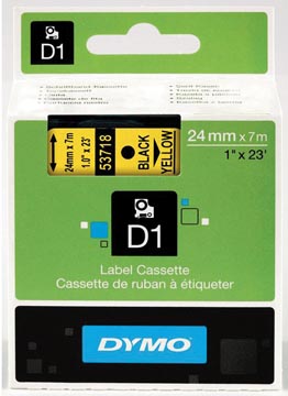 Dymo d1 tape 24mm x 7m zwart op geel