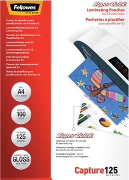 P.100 etuis de plastifier super quick a4 125m