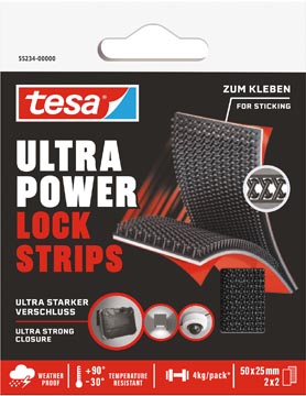 Tesa Lock strips Ultra power, ft 25 mm x 5 cm, blister de 2 x 2 pièces