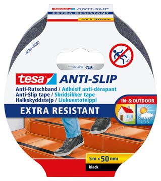 Tesa anti-slip tape, ft 5 m x 50 mm, zwart