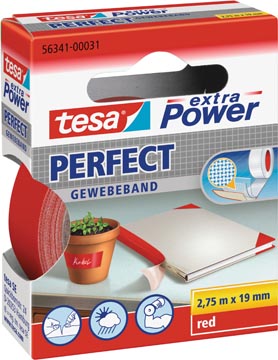 Textieltape extra power perfect 2,75mx19mm rood tesa
