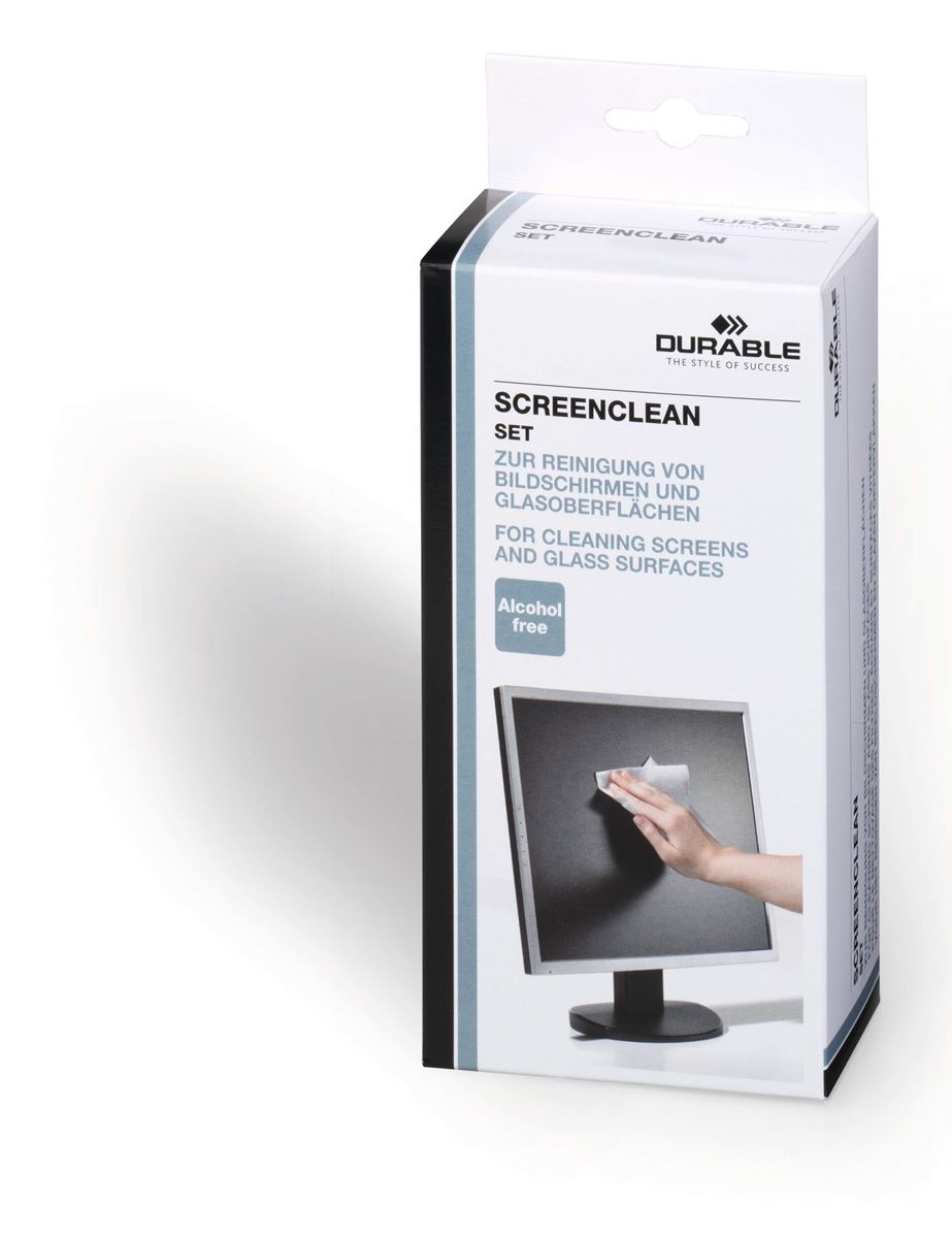 Screenclean set-1 flacon + 22 doekjes125 ml durable